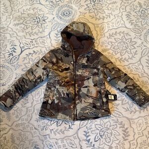Under Armour windproof Camouflage Hooded Puffer Jacket - Brown & Green